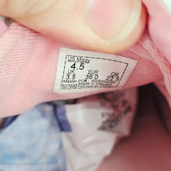 VANS Missy Lace Up Canvas Sneakers Shoes Pink 4.5 - Picture 7 of 8